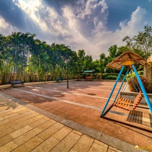 A colorful outdoor childrens playground