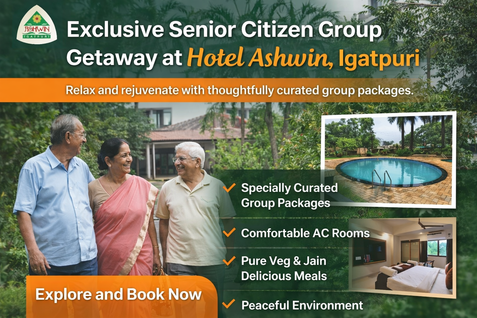 Exclusive Senior Citizen Group Getaway at Hotel Ashwin, Igatpuri