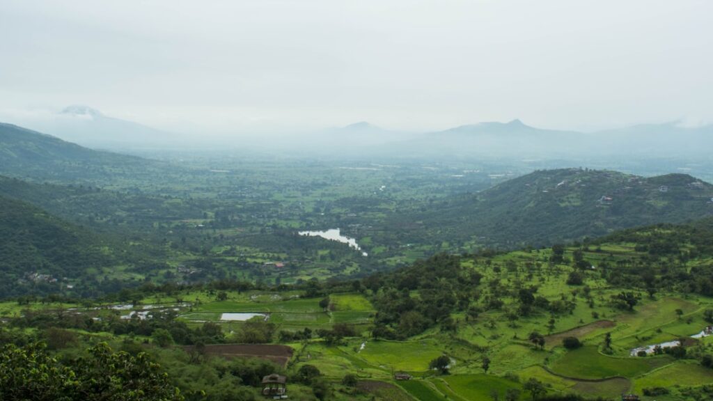 Lush green Sahyadri mountains during Mumbai monsoon getaway