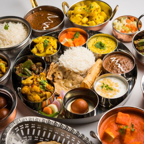 Pure-vegetarian thali