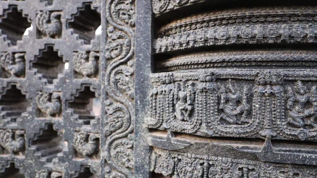 Ancient stone carvings of Amruteshwar Temple near Igatpuri