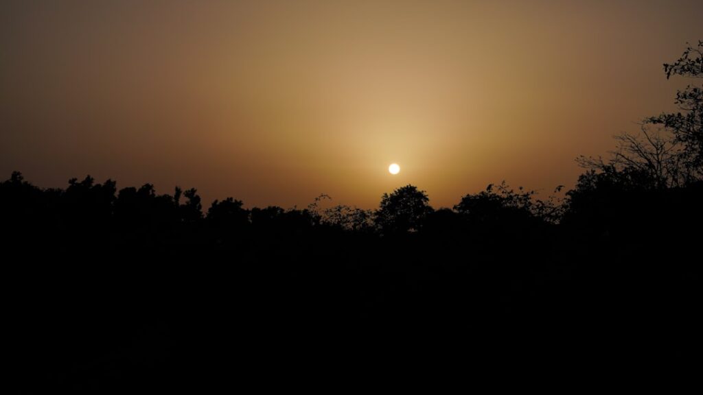 Golden sunrise over the Sahyadri ranges in Igatpuri during winter
