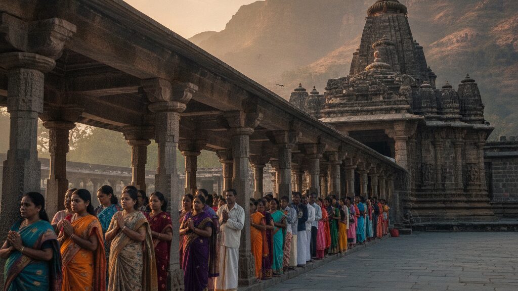 Mahashivratri trimbakeshwar stay devotees standing